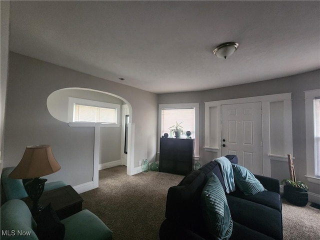 view of carpeted living room