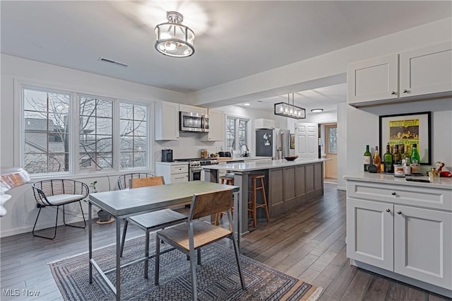 dining room featuring dark wood-type flooring