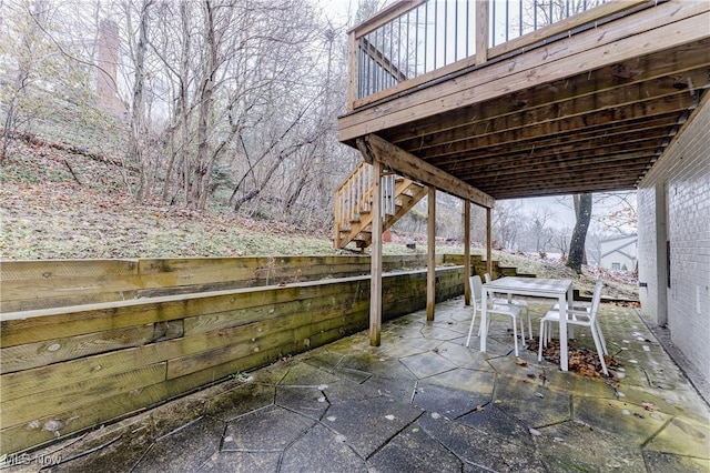 view of patio with a wooden deck