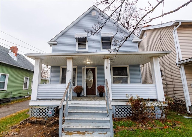 bungalow-style home with covered porch