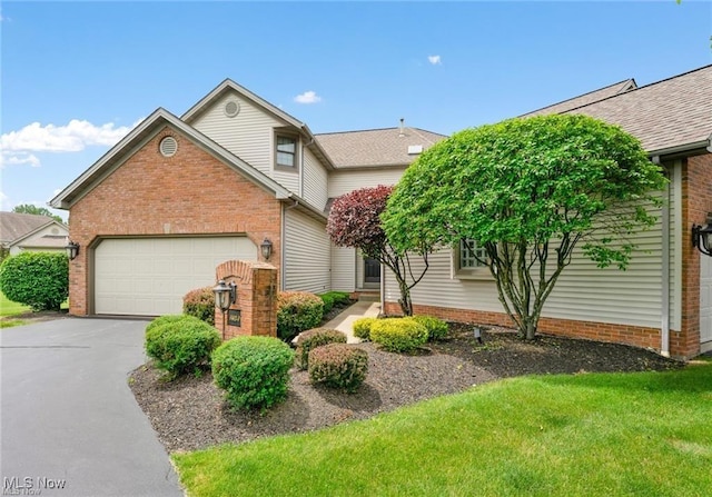 view of front property with a garage