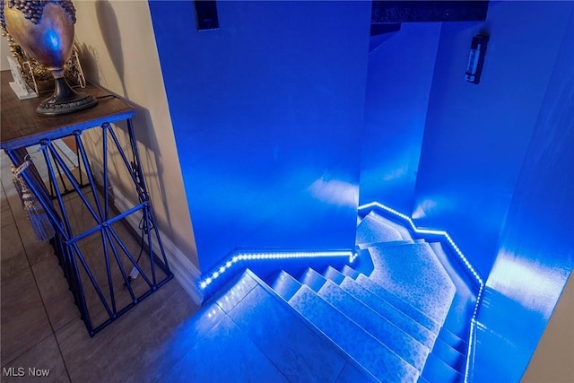 interior space with tile patterned floors