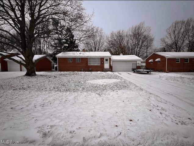 view of single story home