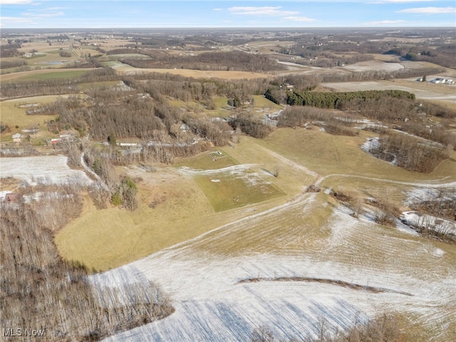 birds eye view of property with a rural view