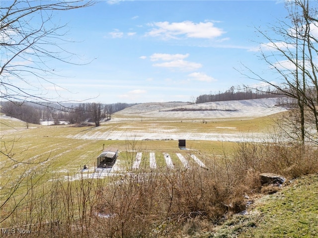 view of yard featuring a rural view