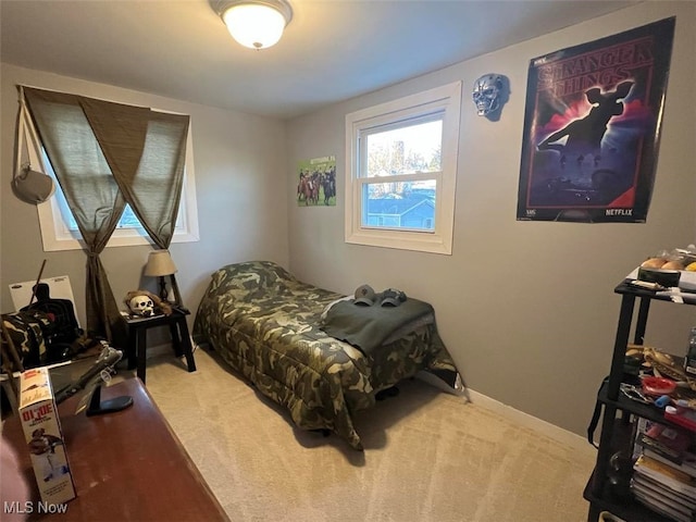 view of carpeted bedroom