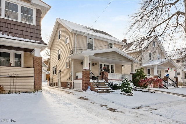 view of front of property with a porch