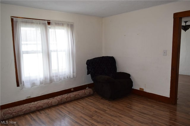 unfurnished room featuring dark hardwood / wood-style floors