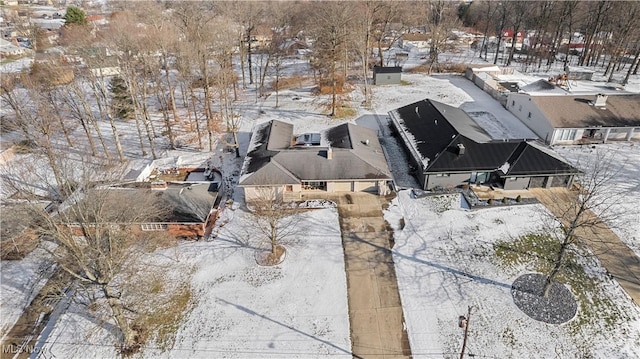 view of snowy aerial view