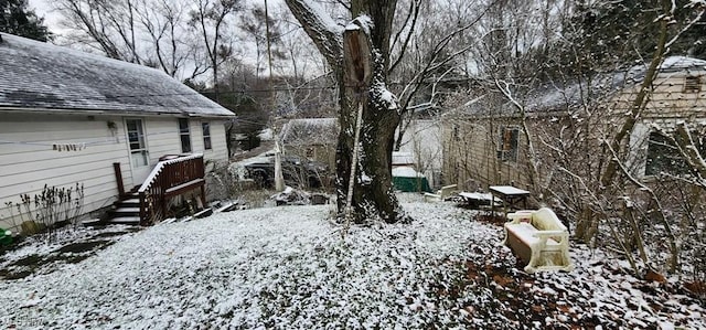 view of snowy yard