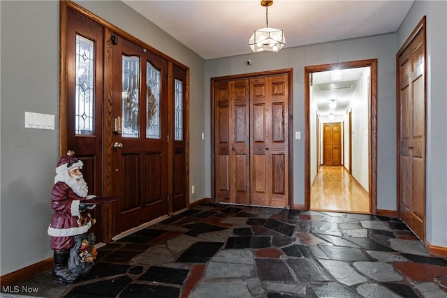 entrance foyer with dark wood-type flooring