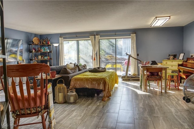 bedroom with a textured ceiling