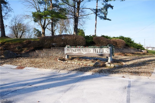 view of community sign