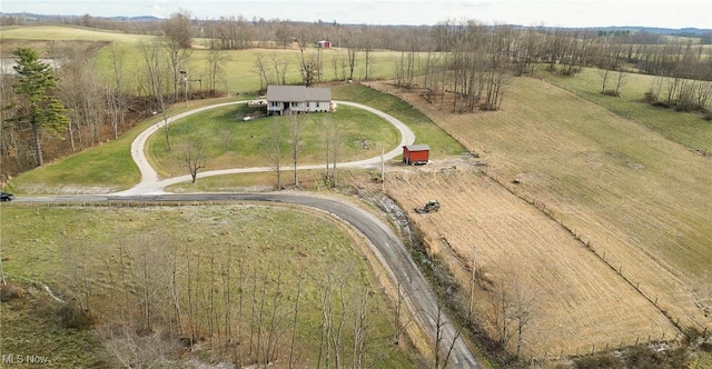 aerial view with a rural view