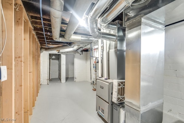 basement with gas water heater