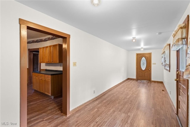 foyer with hardwood / wood-style flooring