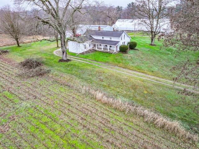 bird's eye view with a rural view