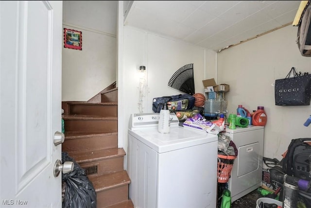 laundry area featuring washer and dryer