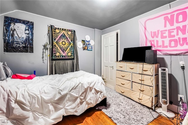 bedroom featuring hardwood / wood-style flooring