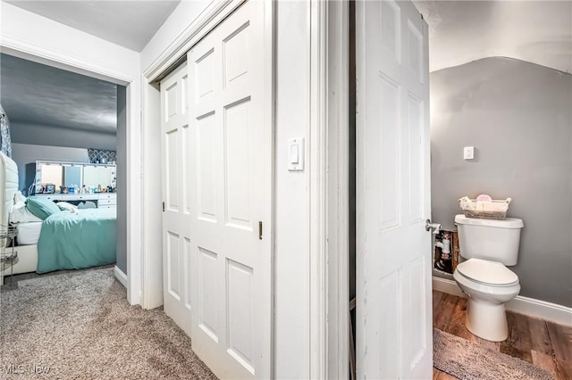 hall with light wood-type flooring