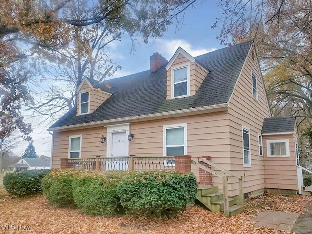 view of cape cod home