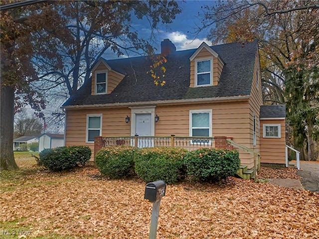 view of new england style home