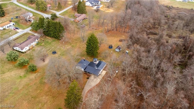 drone / aerial view with a rural view