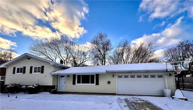 split level home with a garage