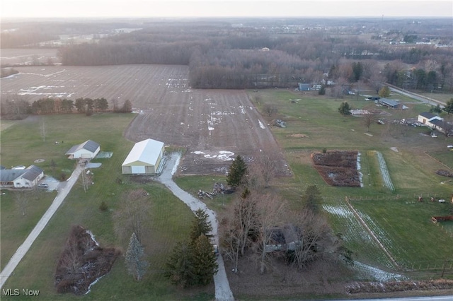 drone / aerial view featuring a rural view