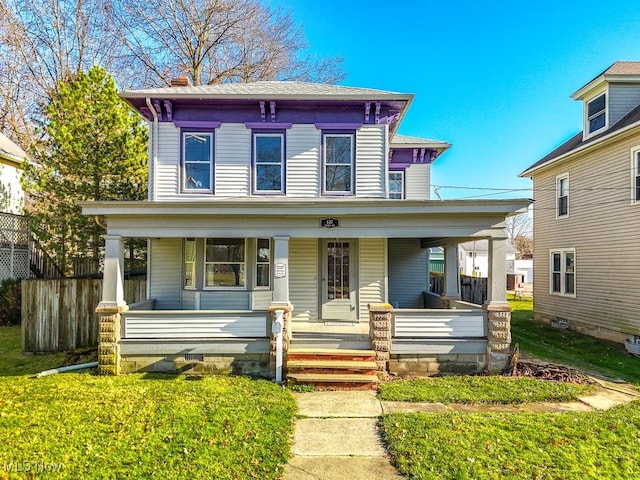 italianate house with covered porch