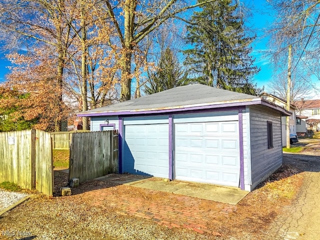 view of garage