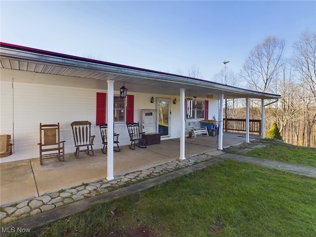 exterior space featuring a porch