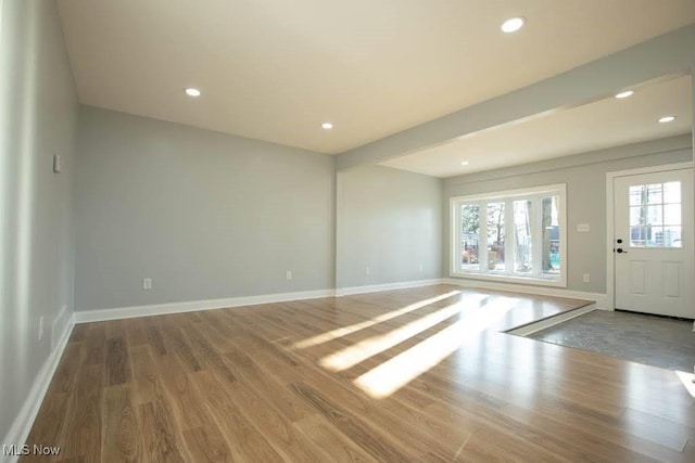 interior space with hardwood / wood-style flooring