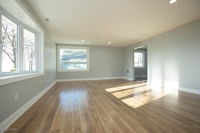 spare room featuring wood-type flooring