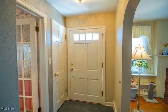 entryway featuring dark hardwood / wood-style flooring