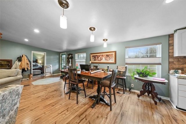 dining room featuring light hardwood / wood-style floors