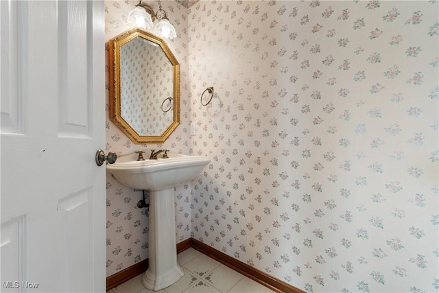 bathroom featuring tile patterned flooring