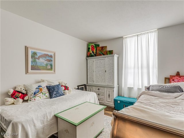 bedroom with hardwood / wood-style floors