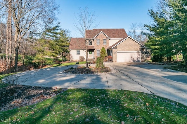 view of front of house with a garage