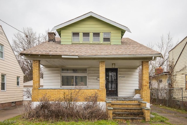 bungalow-style home featuring a porch