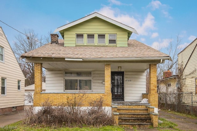 bungalow-style home with a porch