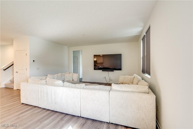 living room featuring hardwood / wood-style floors