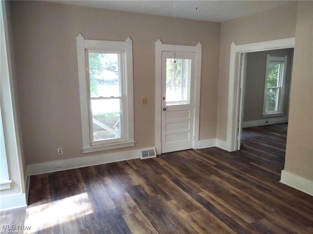 interior space featuring dark hardwood / wood-style flooring