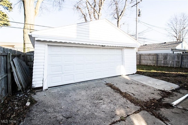 view of garage