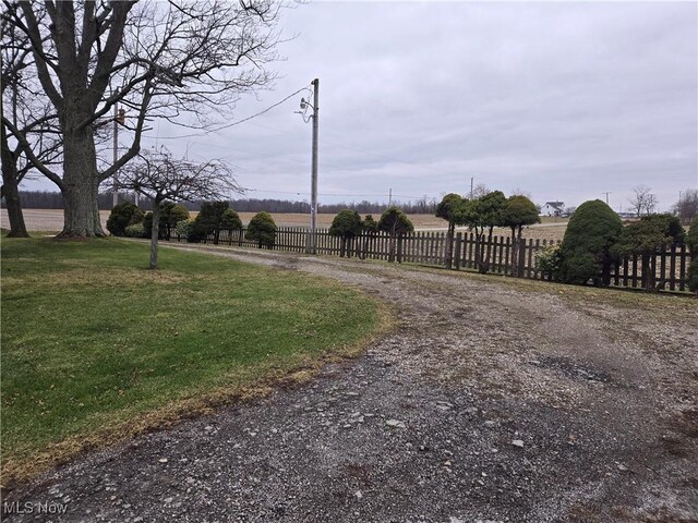 view of street with a rural view