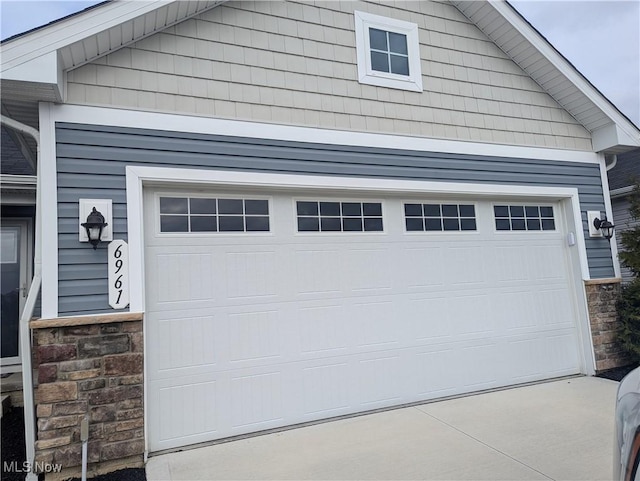 view of garage