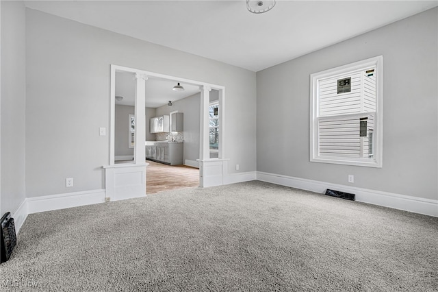 view of carpeted spare room