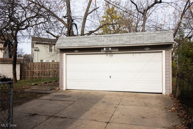 view of garage