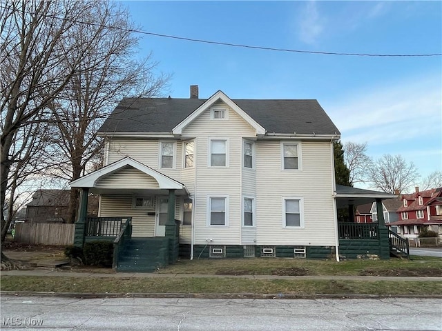 view of property exterior with a porch