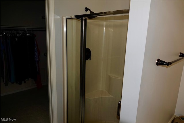 bathroom featuring walk in shower